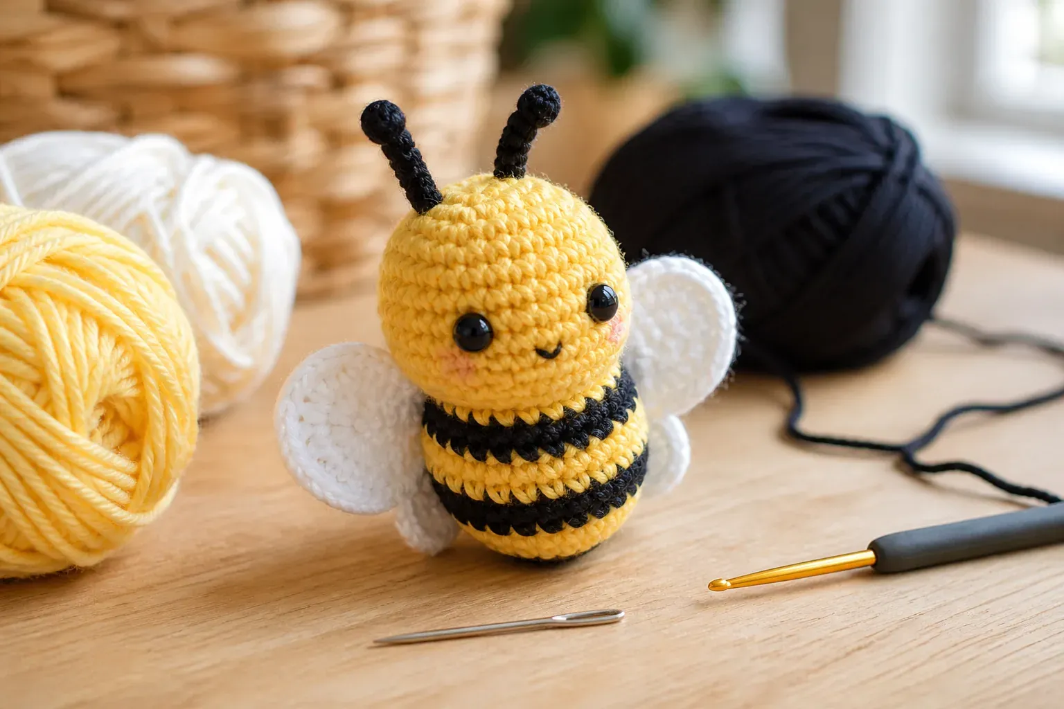 Une abeille au crochet se réalise facilement, maille après maille
