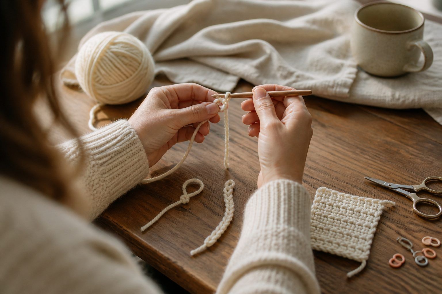 Débuter au crochet en une première séance, étape par étape