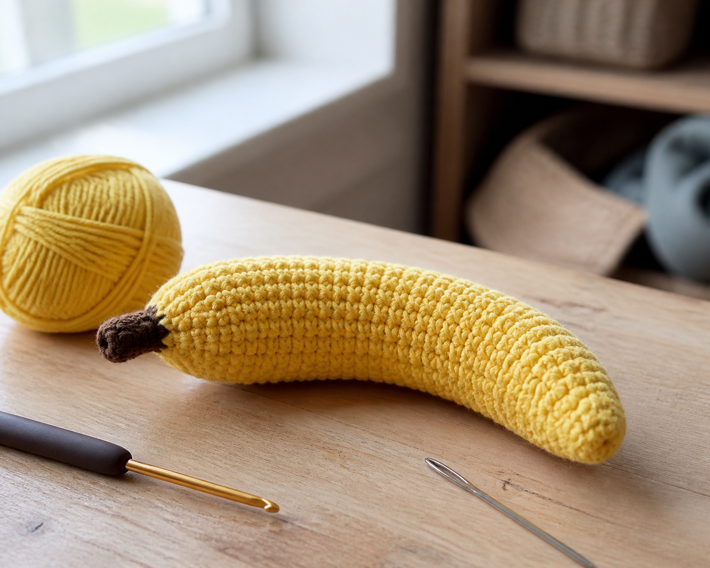 Une banane au crochet qui prend forme maille après maille