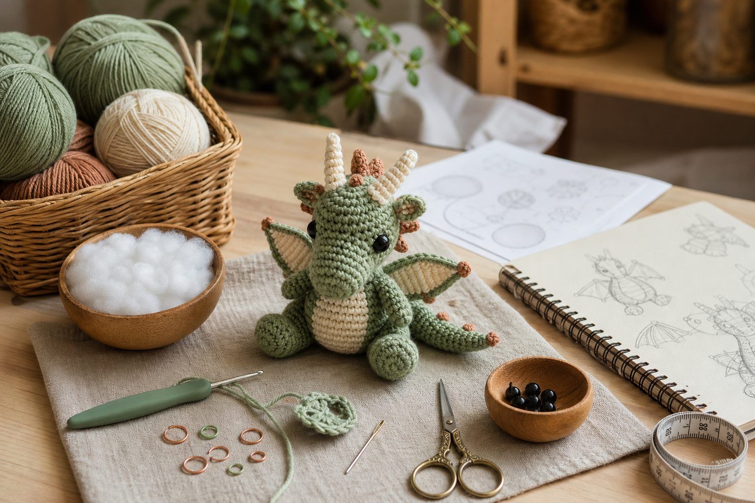 Le matériel essentiel pour un dragon amigurumi réussi