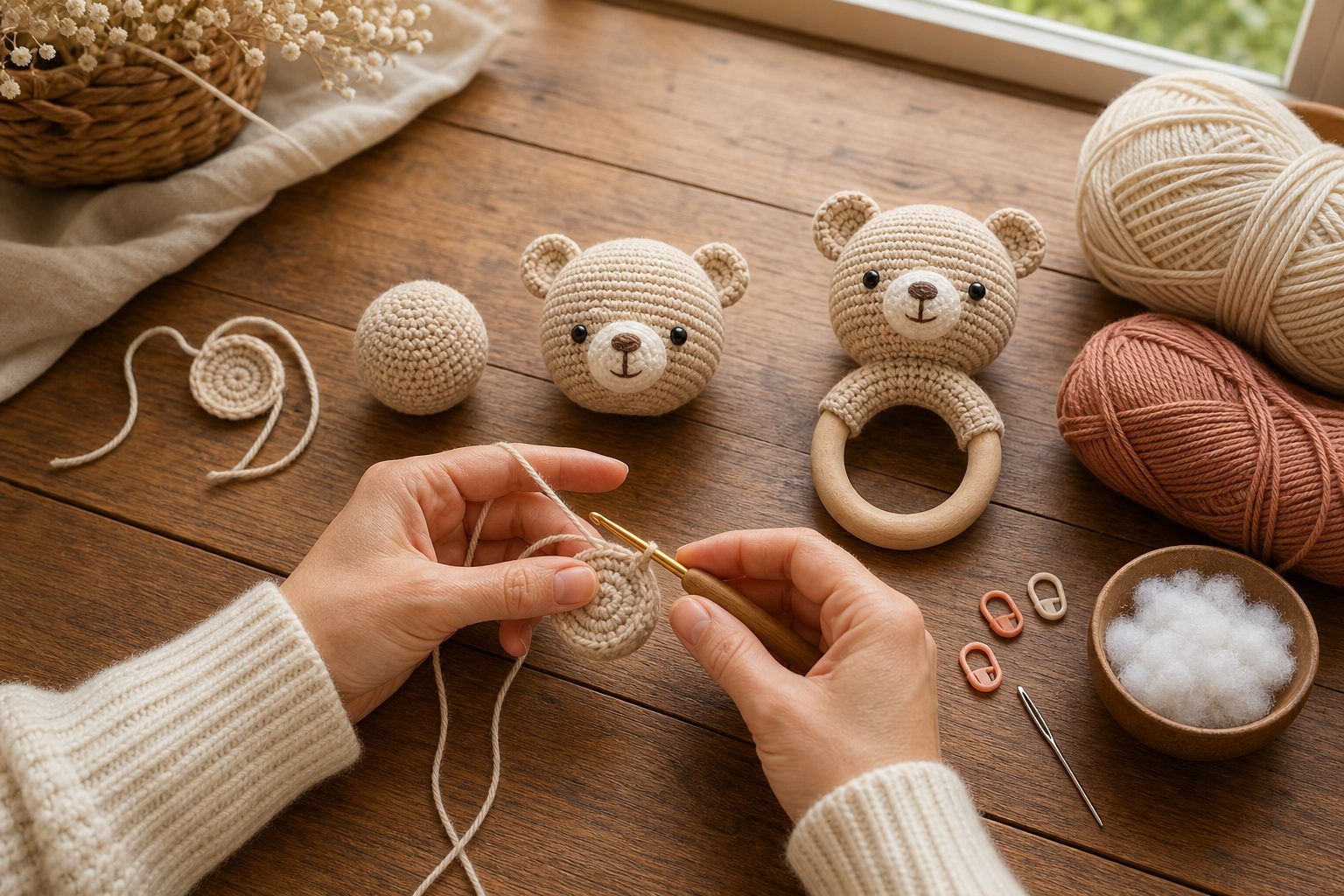 Comment faire un hochet au crochet, étape par étape
