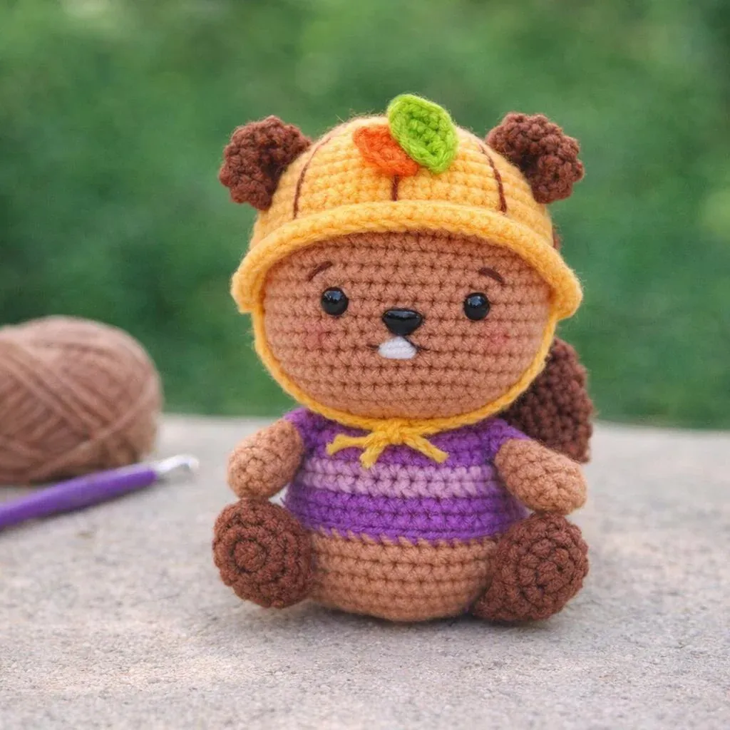 Kit crochet amigurumi castor Mochi Astor : vue 1
