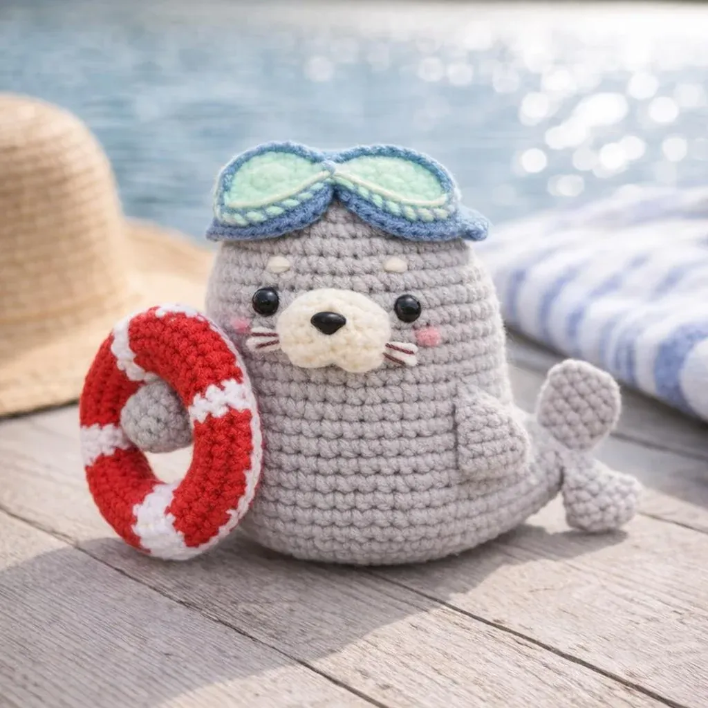 Kit crochet amigurumi Natto le petit phoque : vue 1
