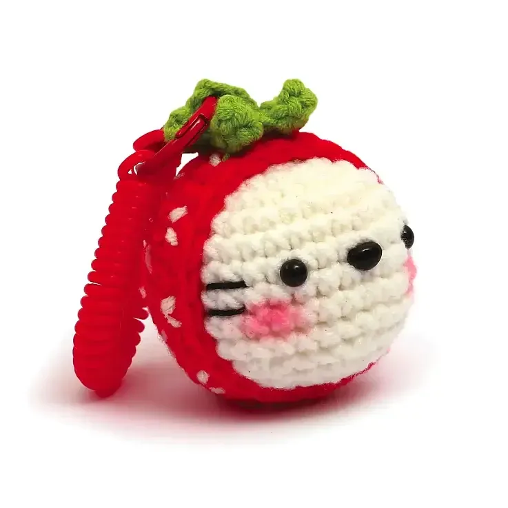 Kit amigurumi porte-clés chaton fraise facile