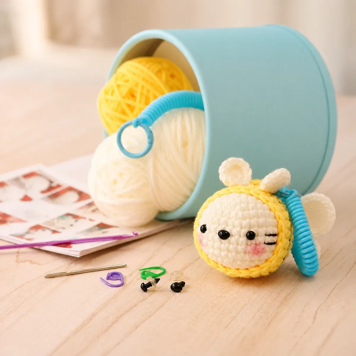 Kit crochet Easygurumi abeille porte-clé DIY : vue 1