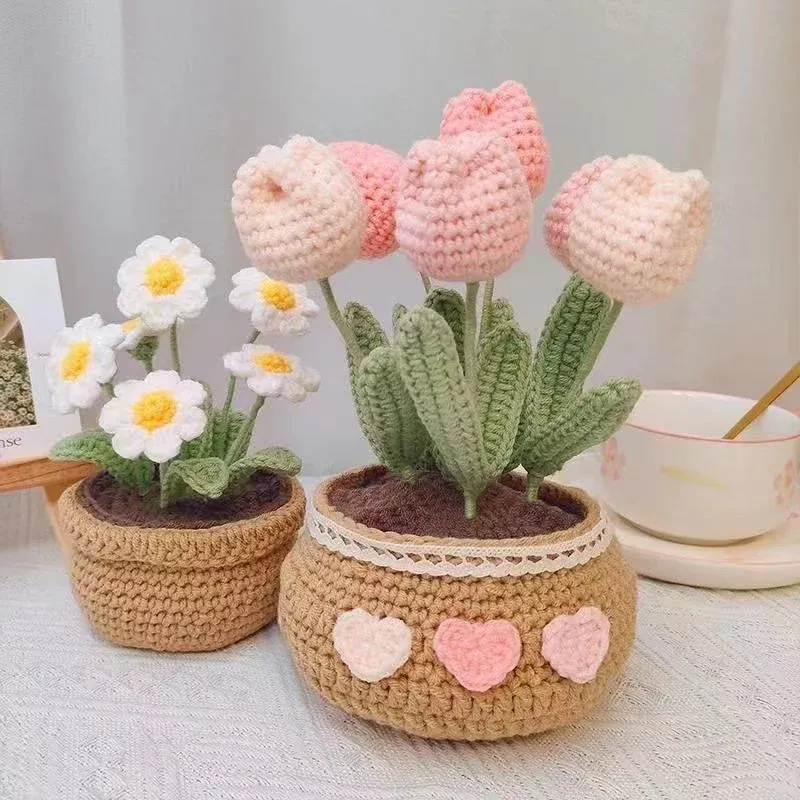 Kit crochet bouquet de 4 fleurs débutant