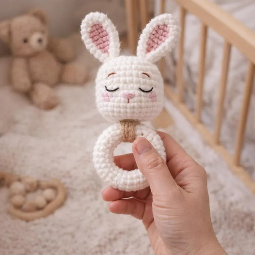 Kit crochet hochet lapin amigurumi naissance
