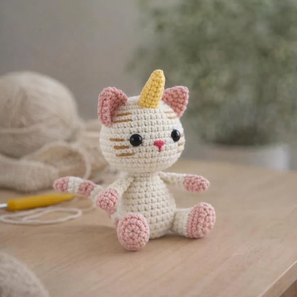 Kit crochet amigurumi chat à créer soi-même : vue 1
