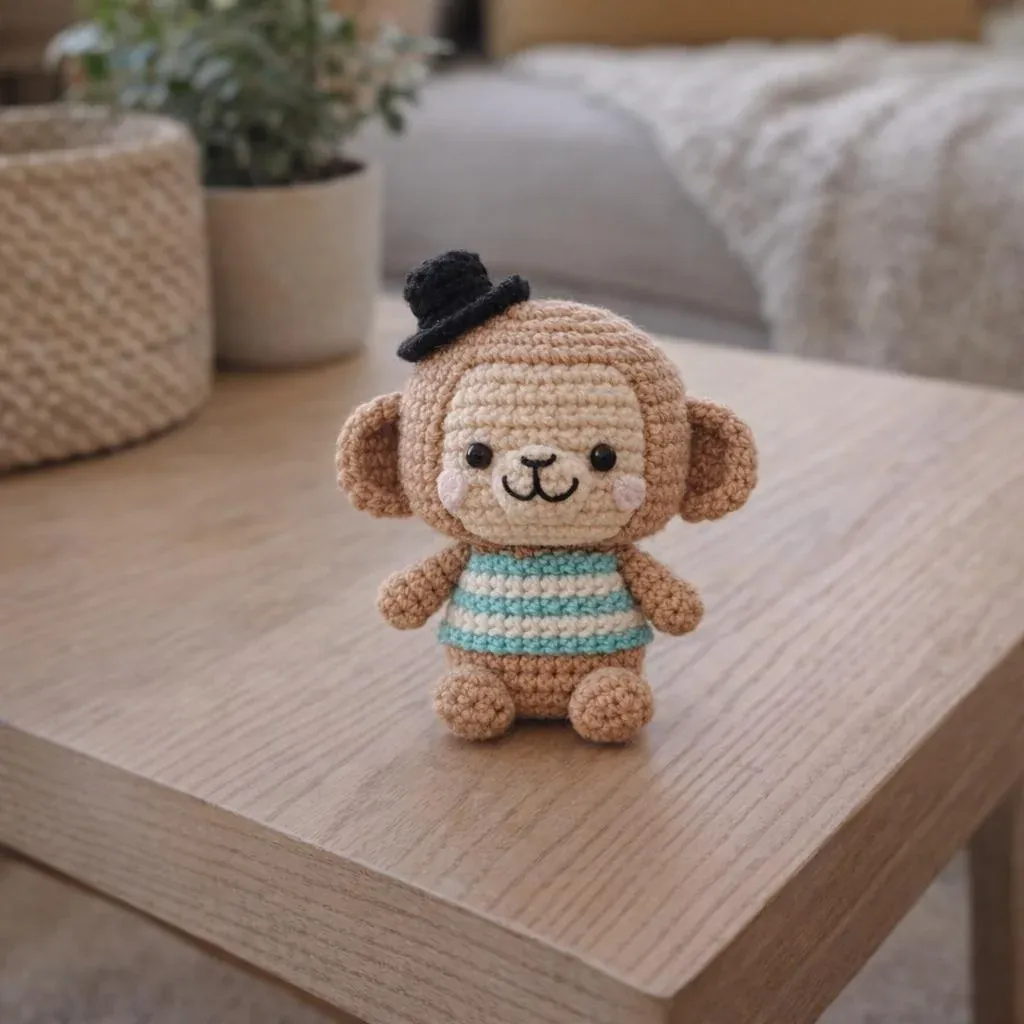 Kit crochet amigurumi Nori le singe en coton : vue 1