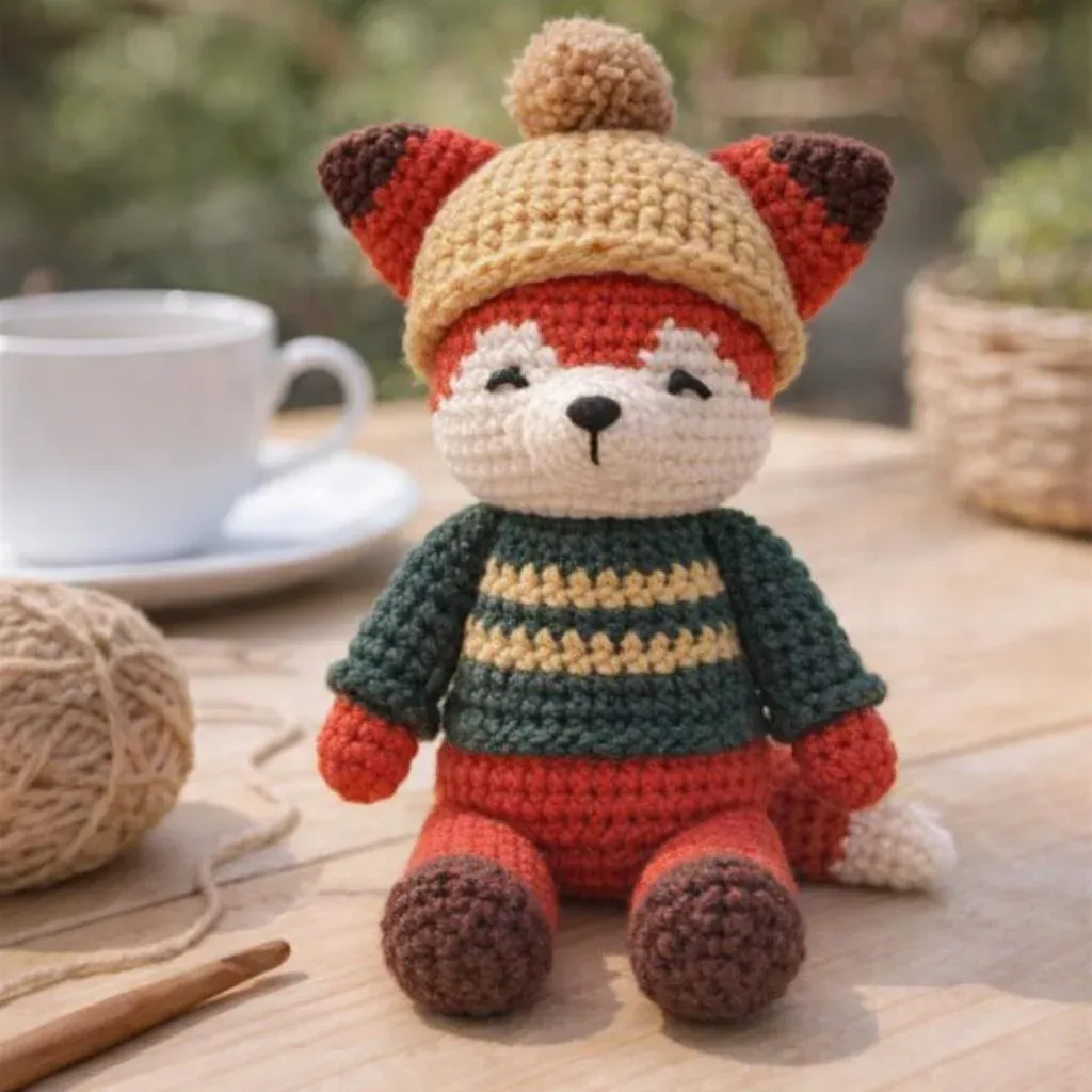 Kit crochet amigurumi renard en peluche douce : vue 1
