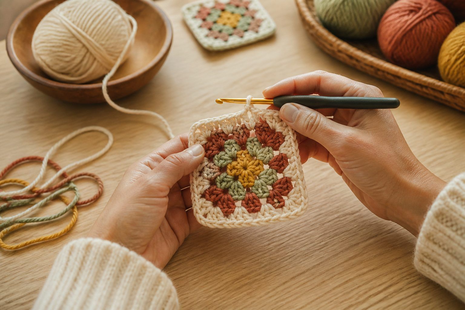 Tutoriel crochet facile : réussir un premier carré granny sans se perdre