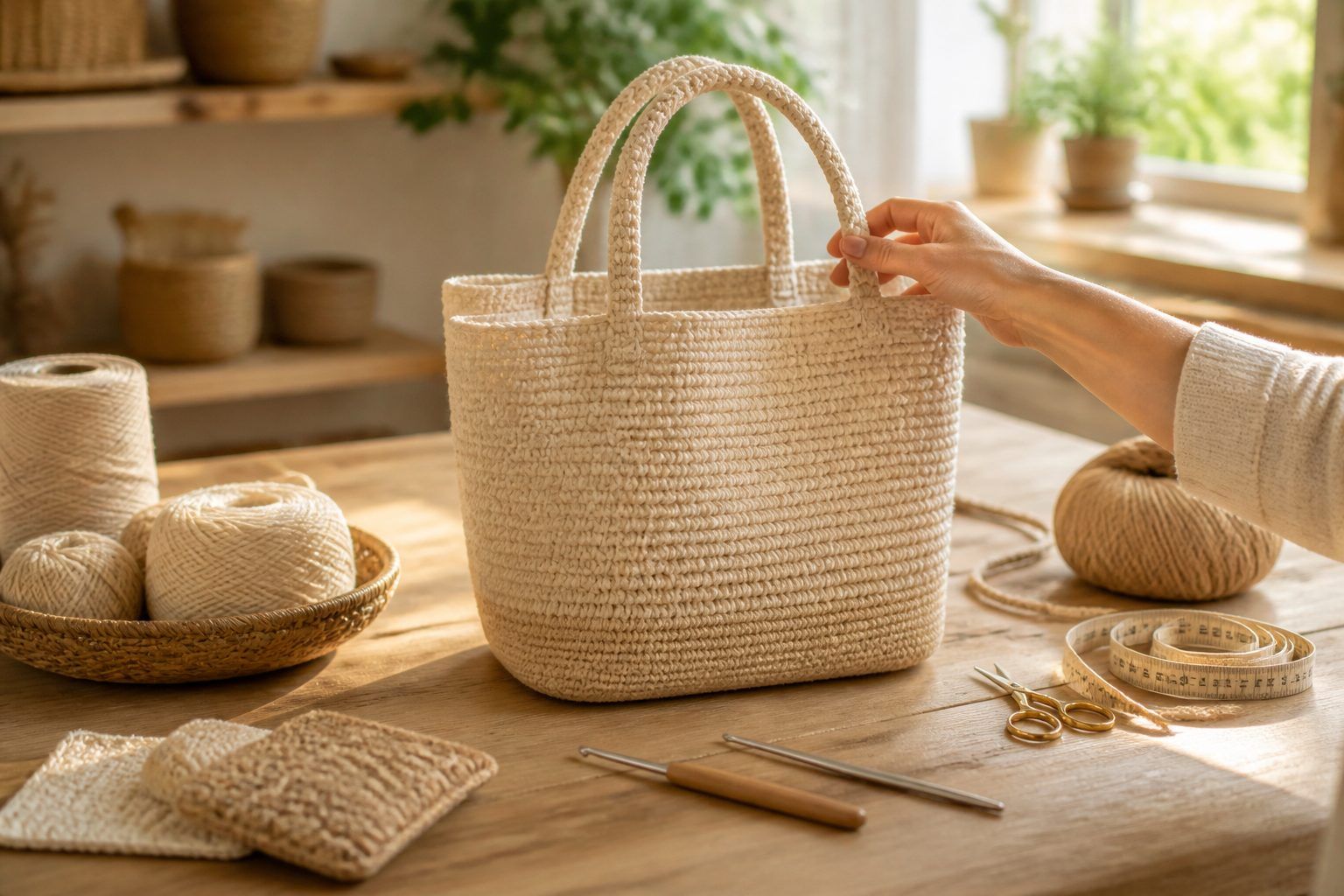 Réussir un sac au crochet : fil, fond, anses et finitions