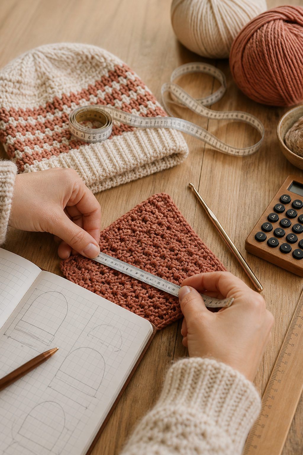 Calculer les mailles et les dimensions d'un bonnet au crochet