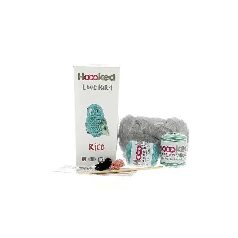Kit amigurumi Love Bird Rico lagoon au crochet : vue 1