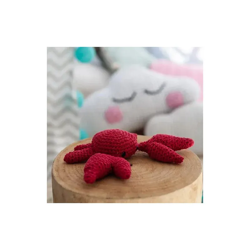 Kit crochet amigurumi Toby le crabe ruby, niveau débutant : vue 1