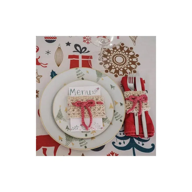 Kit crochet porte-serviette et porte-menu Delft Hoooked : vue 1