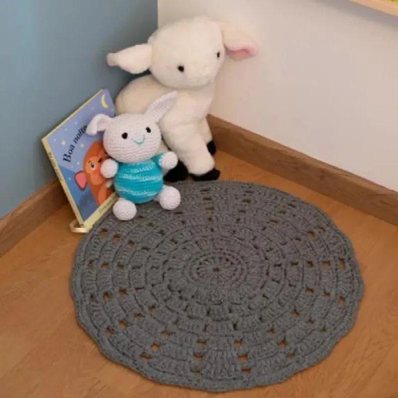 Kit crochet tapis mandala gris Stone Grey Hoooked : vue 1