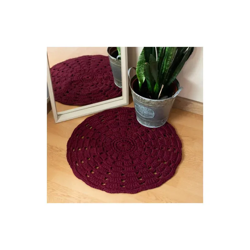 Kit crochet tapis mandala Maroon Rust Hoooked : vue 1