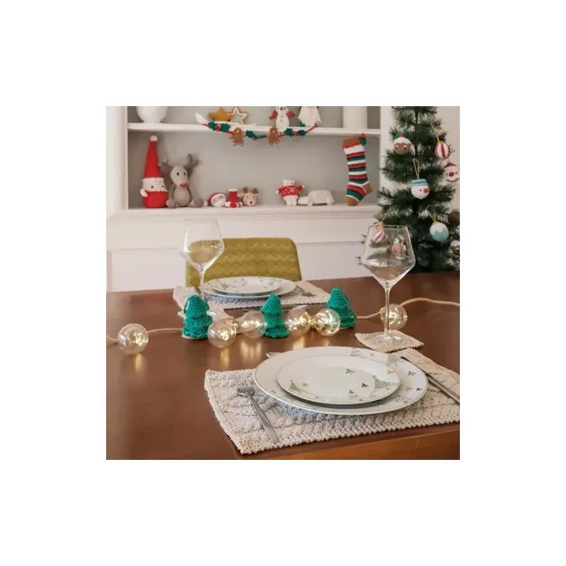 Kit tricot set de table et sous-verre biscuit : vue 1