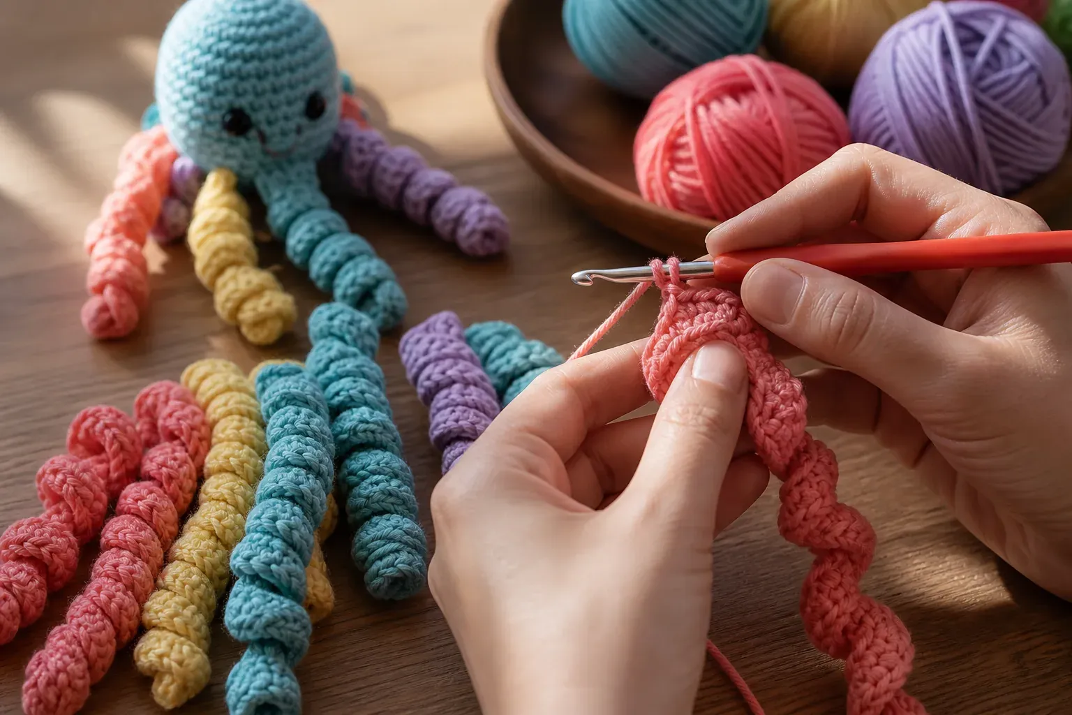 Les spirales au crochet se réalisent avec trois gestes simples