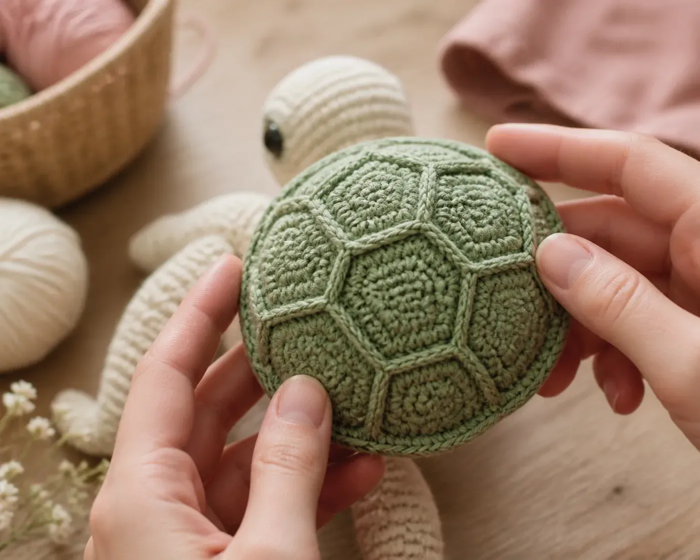 Gros plan sur la carapace d'une tortue au crochet et son motif en relief