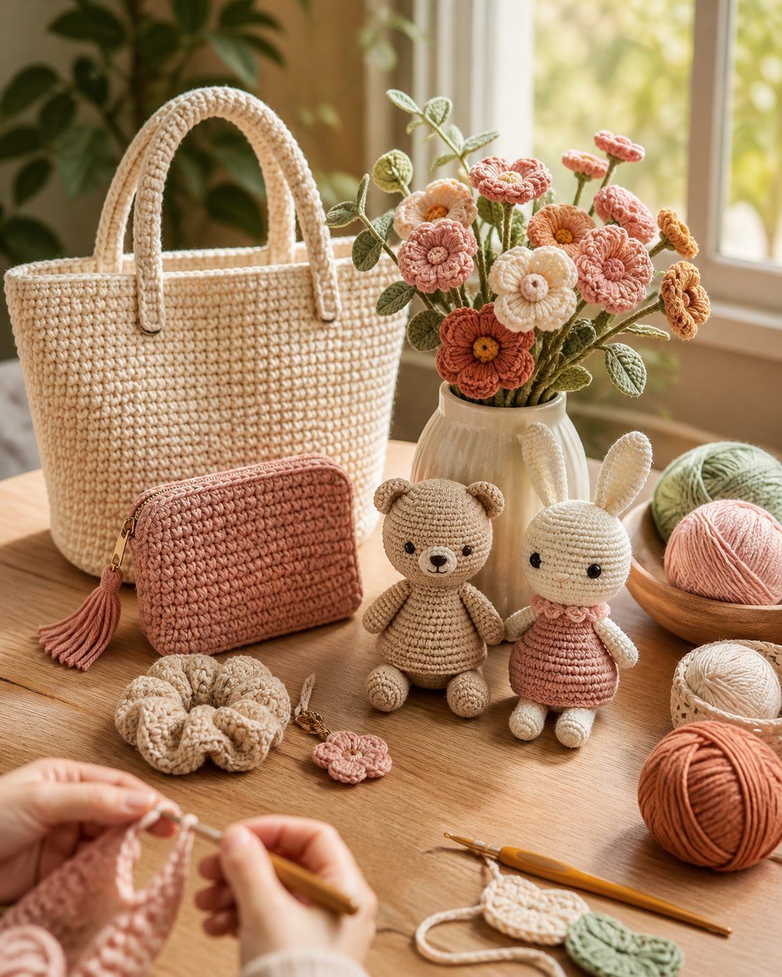 Modèles gratuits faciles : sacs, fleurs, accessoires et amigurumis